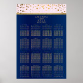 Navy Blue, Pink en Gold - 16-zittingsschema Poster (Voorkant)