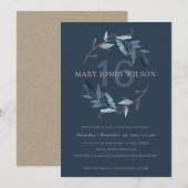 NAVY BLUE PINK FAUNA WREATH SWEET 16 BIRTHDAY KAAR BEDANKKAART (Voorkant / Achterkant)