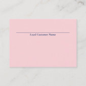 Navy Blue Pink Floral Beauty Salon Loyalty Card (Achterkant)