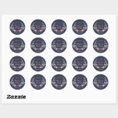 Navy Blue Pink  Floral Dank je Sticker (Vel)