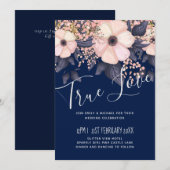 Navy Blue Pink Modern Wedding Budget (Voorkant / Achterkant)