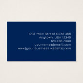 Navy Blue Pink Rose Gold Monogram Business Cards Visitekaartje (Achterkant)