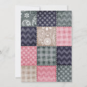 Navy Blue, Pink, Tan en Grey Schattigee Quilt look Kaart (Achterkant)