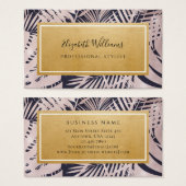 Navy Blue Pink Tropical Stylist Visitekaartjes (Voorkant /achterkant)