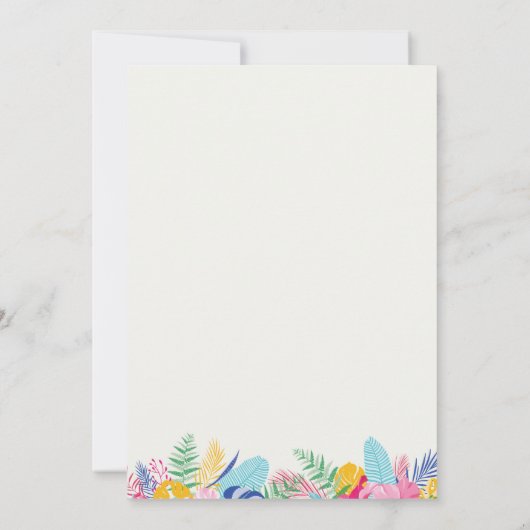 Navy Blue Pink Tropical Wild Forest Baby shower Kaart (Achterkant)