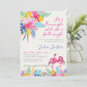 Navy Blue Pink Tropical Wild Forest Vrijgezellenfe Kaart (Staand voorkant)