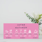 Navy Blue Pink Weddenschap Welkomsttas (Staand voorkant)