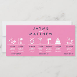 Navy Blue Pink Weddenschap Welkomsttas