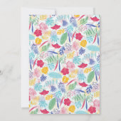 Navy Blue Pink Wild Rainforest Engagement Party Kaart (Achterkant)