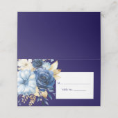 Navy Blue Place Card Guest Table No. Response Kaar Plaatskaartje (Buitenkant ongevouwen)