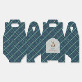 Navy Blue Plaid Teddy Bear Boy Baby shower Bedankdoosjes (Ongevouwen)