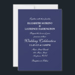 Navy Blue Plain Eenvoudige Huwelijksuitnodiging Kaart<br><div class="desc">Producten die u kunt aanpassen met uw afbeeldingen of tekst.</div>