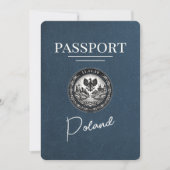 Navy Blue Poland Passport Bewaar de datum Save The Date (Voorkant)