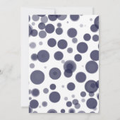 Navy Blue Polka Dot Bubbles OH Baby shower Kaart (Achterkant)