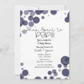 Navy Blue Polka Dot Bubbles Ze staat op het punt o Kaart (Voorkant)