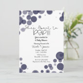 Navy Blue Polka Dot Bubbles Ze staat op het punt o Kaart (Staand voorkant)