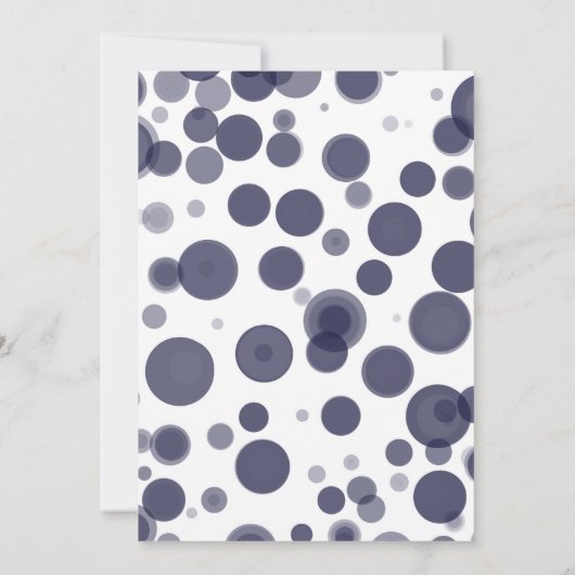 Navy Blue Polka Dot Bubbles Ze staat op het punt o Kaart (Achterkant)