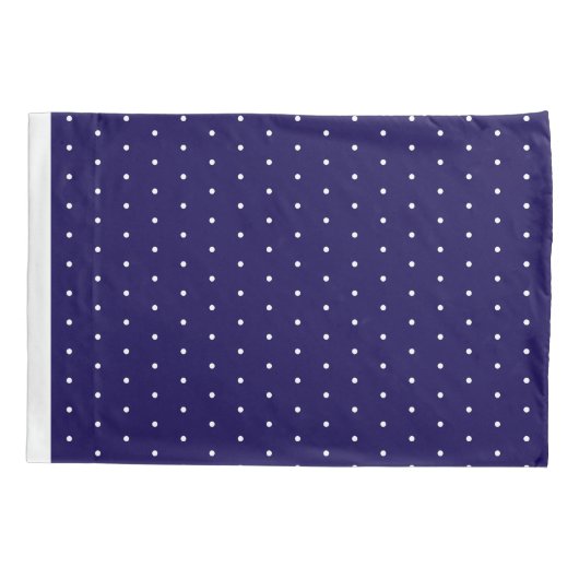 Navy-Blue Polka-Dot Kinderen Monogram Kussensloop (Achterkant)