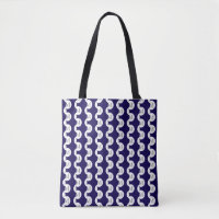 Navy Blue Polka Dot Monogram Tas