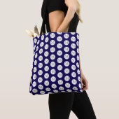 Navy Blue Polka Dot Monogram Tas (Dichtbij)