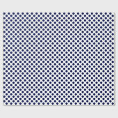 Navy Blue Polka Dot on White Wrapping Paper Cadeaupapier (Vlak)