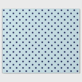 Navy Blue Polka Dot op Bleke blauwe ruimte Cadeaupapier (Vlak)