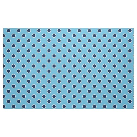 Navy Blue Polka Dot Pattern on Light Blue Fabric Stof (Fat Quarter)