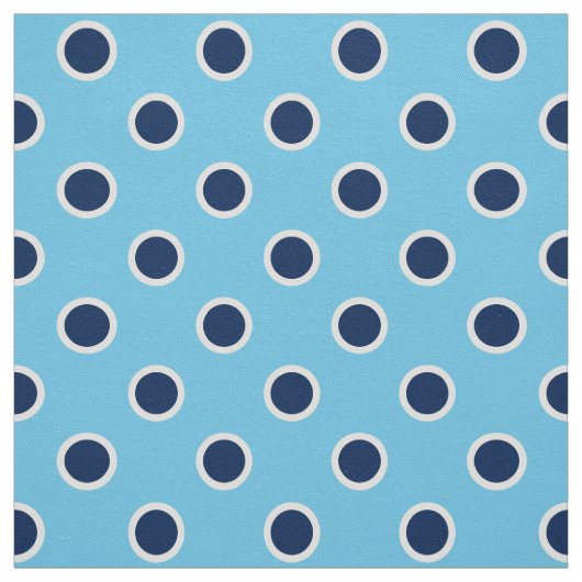 Navy Blue Polka Dot Pattern on Light Blue Fabric Stof (Swatch)