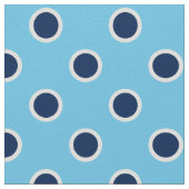 Navy Blue Polka Dot Pattern on Light Blue Fabric Stof (Close Up)