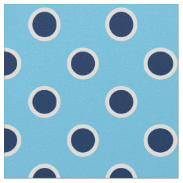 Navy Blue Polka Dot Pattern on Light Blue Fabric Stof