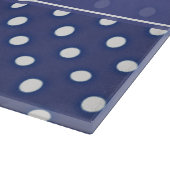 Navy Blue Polka Dot Personalized Cutting Board Snijplank (Hoek)
