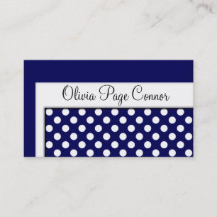 Navy Blue Polka Dot Professional Visitekaartjes