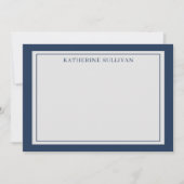 Navy Blue Polka Dots Briefpapier Flat Note Kaart Notitiekaartje (Voorkant)