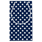 Navy Blue Polka Dots gepersonaliseerd Klein Cadeauzakje (Achterkant)