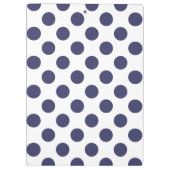Navy Blue Polka Dots gepersonaliseerd Klembord (Achterkant)