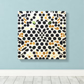 Navy Blue Polka Dots: Gold en Emerald Accents Canvas Afdruk (Insitu (Houten vloer))