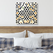 Navy Blue Polka Dots: Gold en Emerald Accents Canvas Afdruk (Insitu (Slaapkamer))