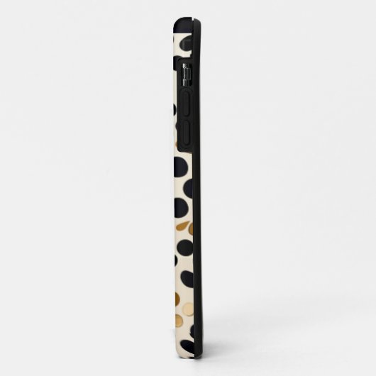 Navy Blue Polka Dots: Gold en Emerald Accents Case-Mate iPhone Case (Achterkant/links)