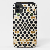 Navy Blue Polka Dots: Gold en Emerald Accents Case-Mate iPhone Case (Achterkant)
