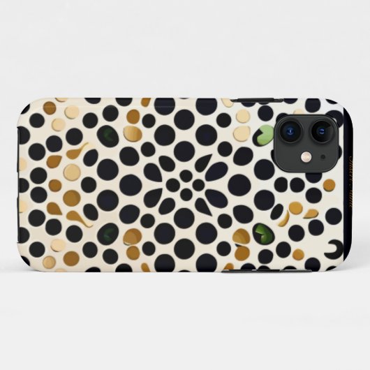 Navy Blue Polka Dots: Gold en Emerald Accents Case-Mate iPhone Case (Achterkant (horizontaal))