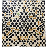 Navy Blue Polka Dots: Gold en Emerald Accents Douchegordijn (Voorkant)