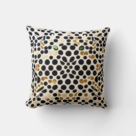Navy Blue Polka Dots: Gold en Emerald Accents Kussen