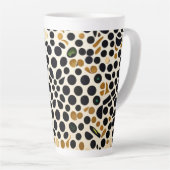 Navy Blue Polka Dots: Gold en Emerald Accents Latte Mok (Rechterhoek)