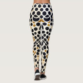 Navy Blue Polka Dots: Gold en Emerald Accents Leggings (Achterkant)
