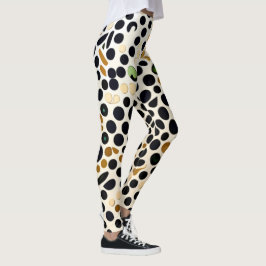 Navy Blue Polka Dots: Gold en Emerald Accents Leggings