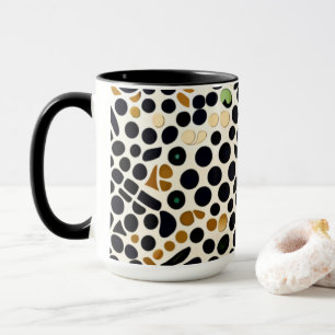 Navy Blue Polka Dots: Gold en Emerald Accents Mok