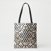 Navy Blue Polka Dots: Gold en Emerald Accents Tote Bag (Voorkant)