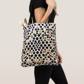 Navy Blue Polka Dots: Gold en Emerald Accents Tote Bag (Dichtbij)