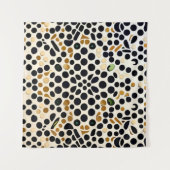 Navy Blue Polka Dots: Gold en Emerald Accents Wandkleed (Voorkant (horizontaal))