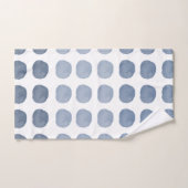 Navy Blue Polka Dots Gradient Happy Cute Art Bad Handdoek (Handdoek)